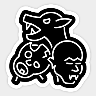 Werewolf Zombie and Vampire Sticker